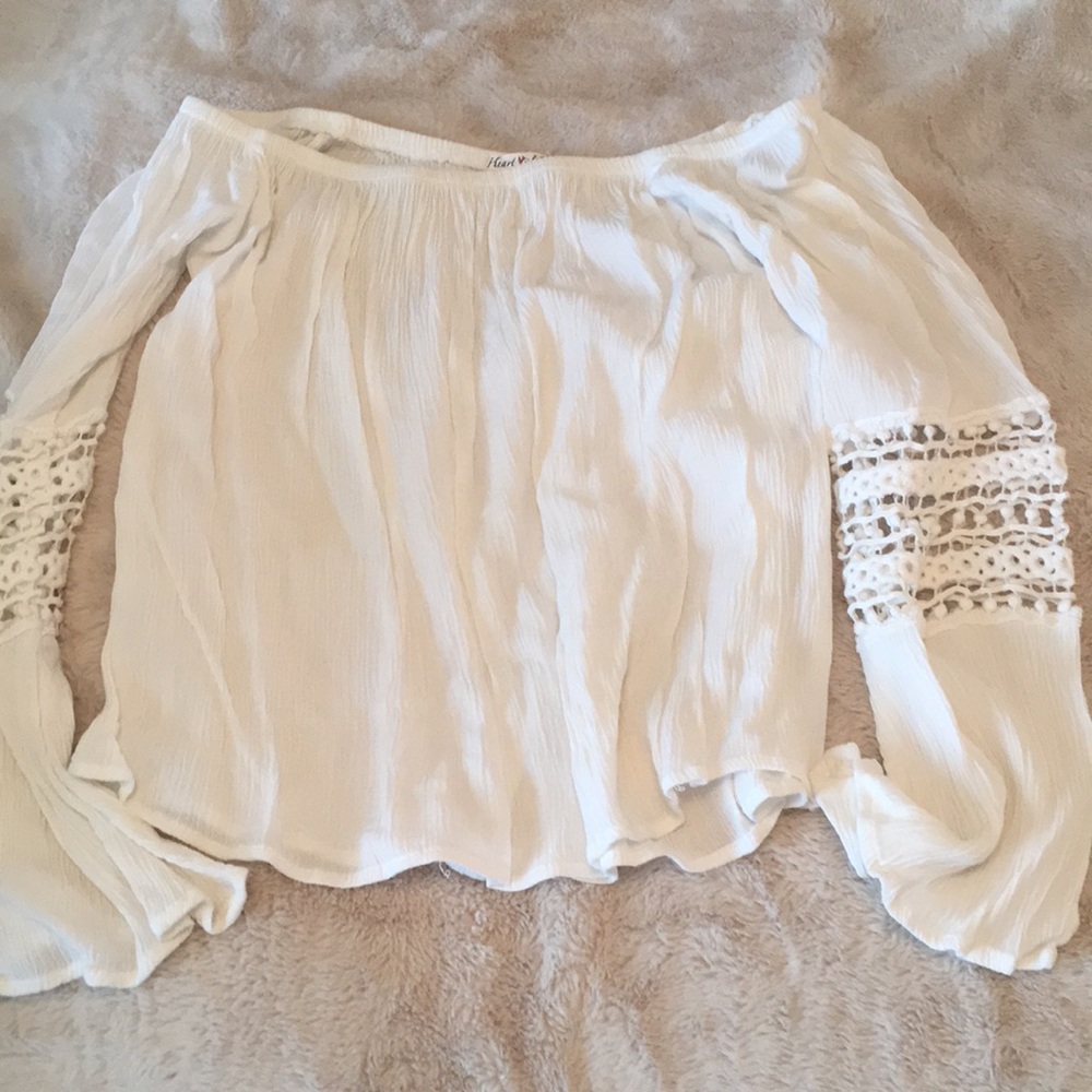 Off the shoulder white top